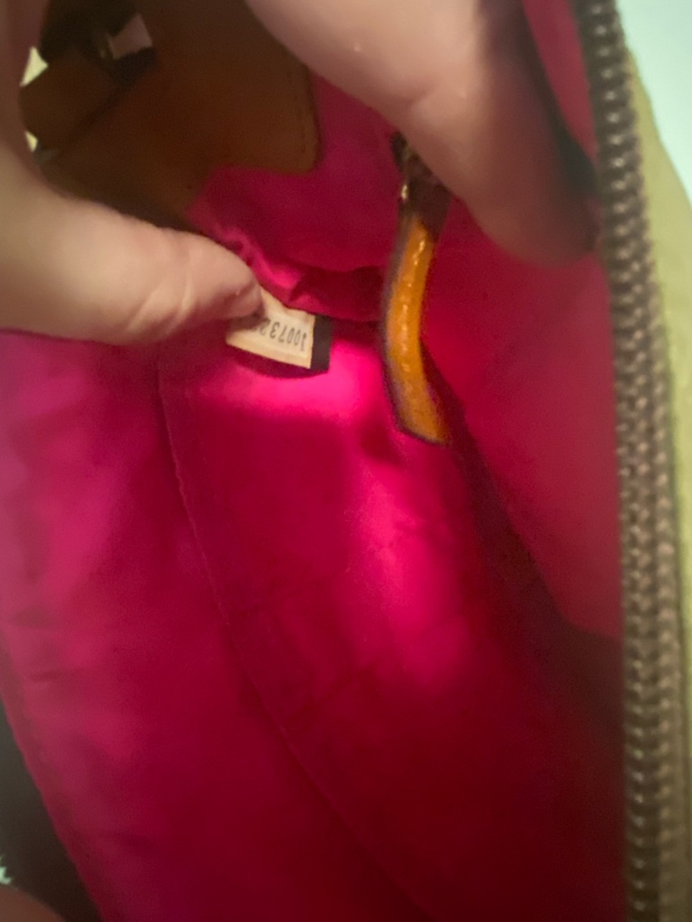 EUC kate spade Chevron Colorblock Leather Crossbody Burgundy and Pink. Callout - Picture 4 of 11